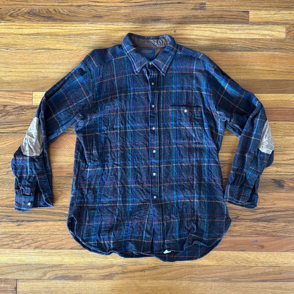 Pendleton Button Up 100% Virgin Wool Made In USA